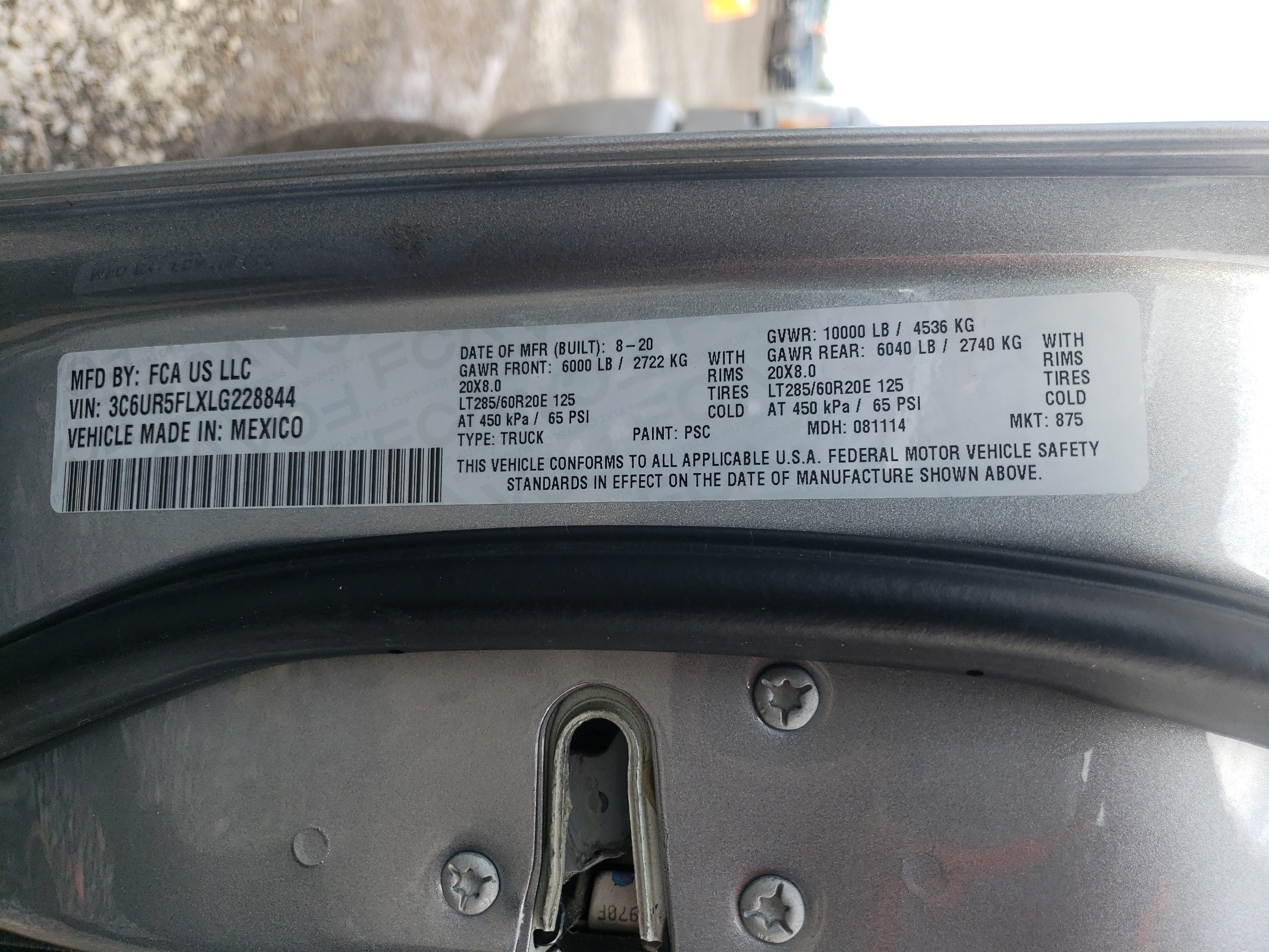 3C6UR5FLXLG228844 2020 Ram 2500 Laramie