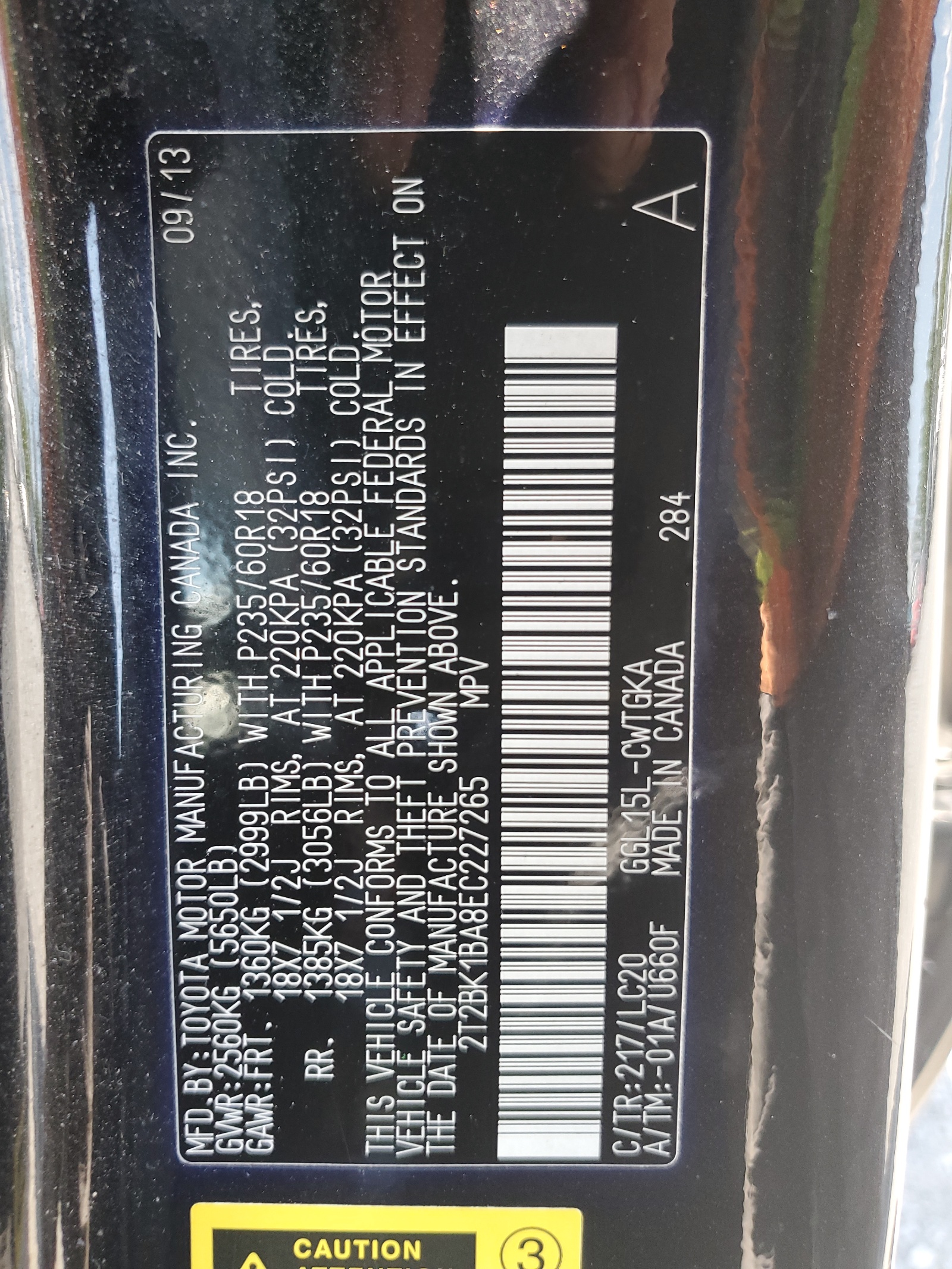 2T2BK1BA8EC227265 2014 Lexus Rx 350 Base