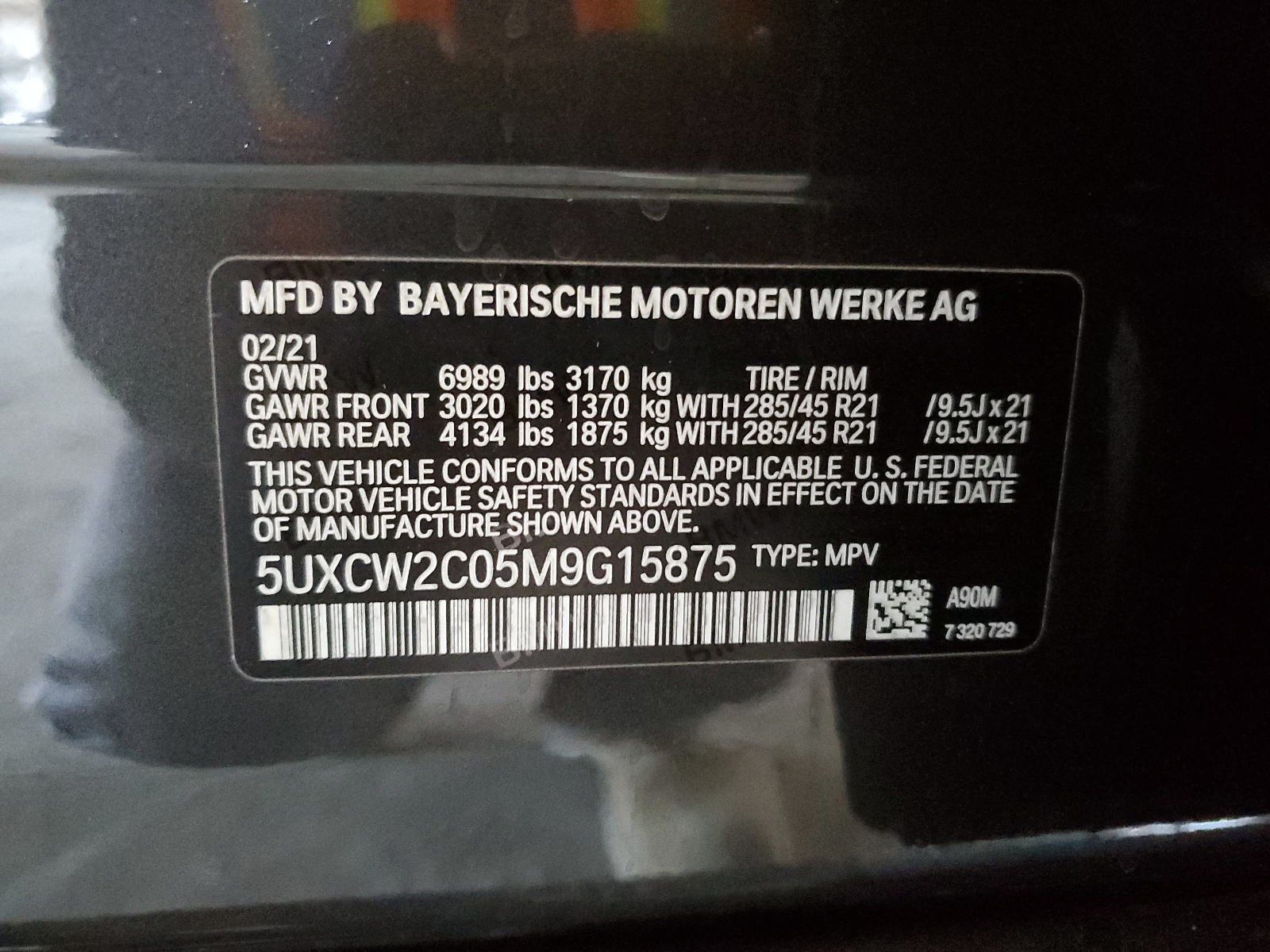 5UXCW2C05M9G15875 2021 BMW X7 xDrive40I