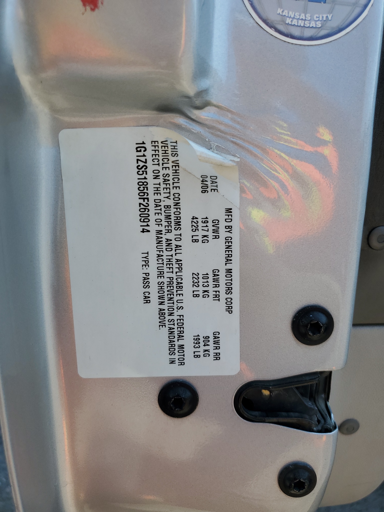 1G1ZS51856F260914 2006 Chevrolet Malibu Ls