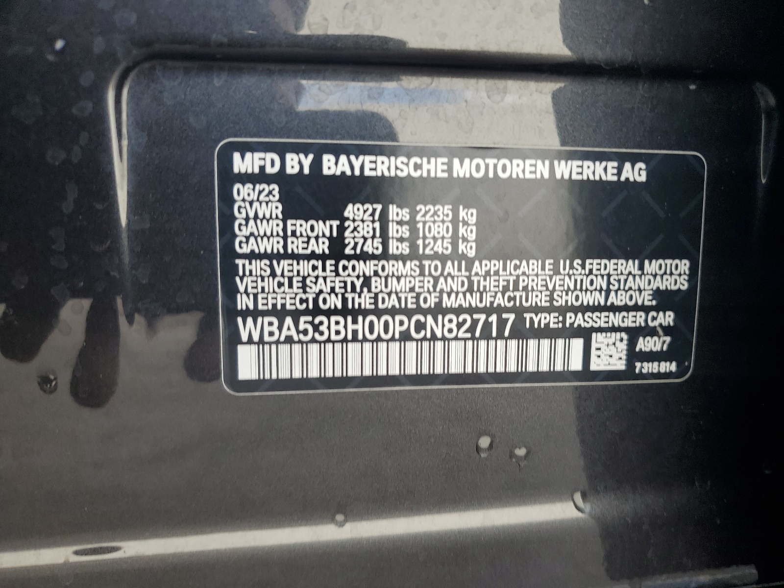 WBA53BH00PCN82717 2023 BMW 530 I