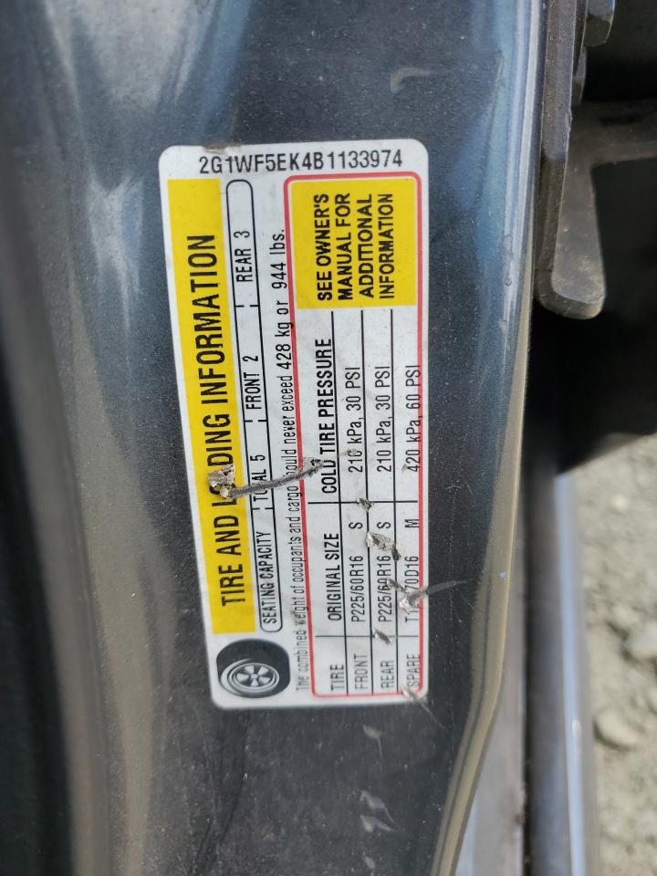 2011 Chevrolet Impala Ls VIN: 2G1WF5EK4B1133974 Lot: 62056204