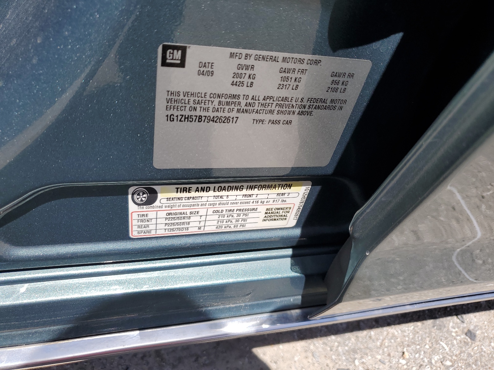 1G1ZH57B794262617 2009 Chevrolet Malibu 1Lt