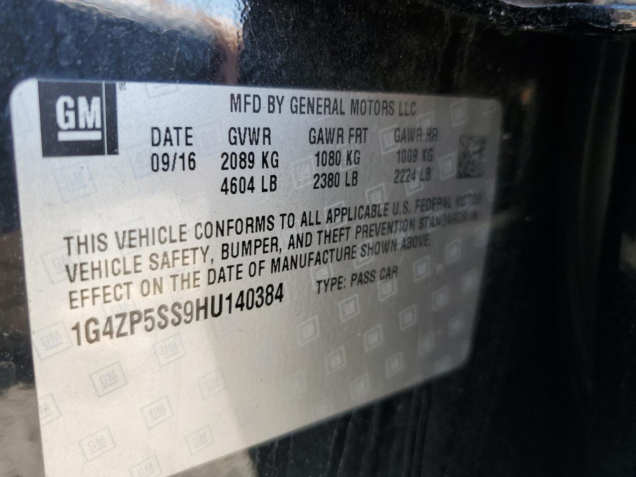 2017 Buick Lacrosse Essence VIN: 1G4ZP5SS9HU140384 Lot: 63222604