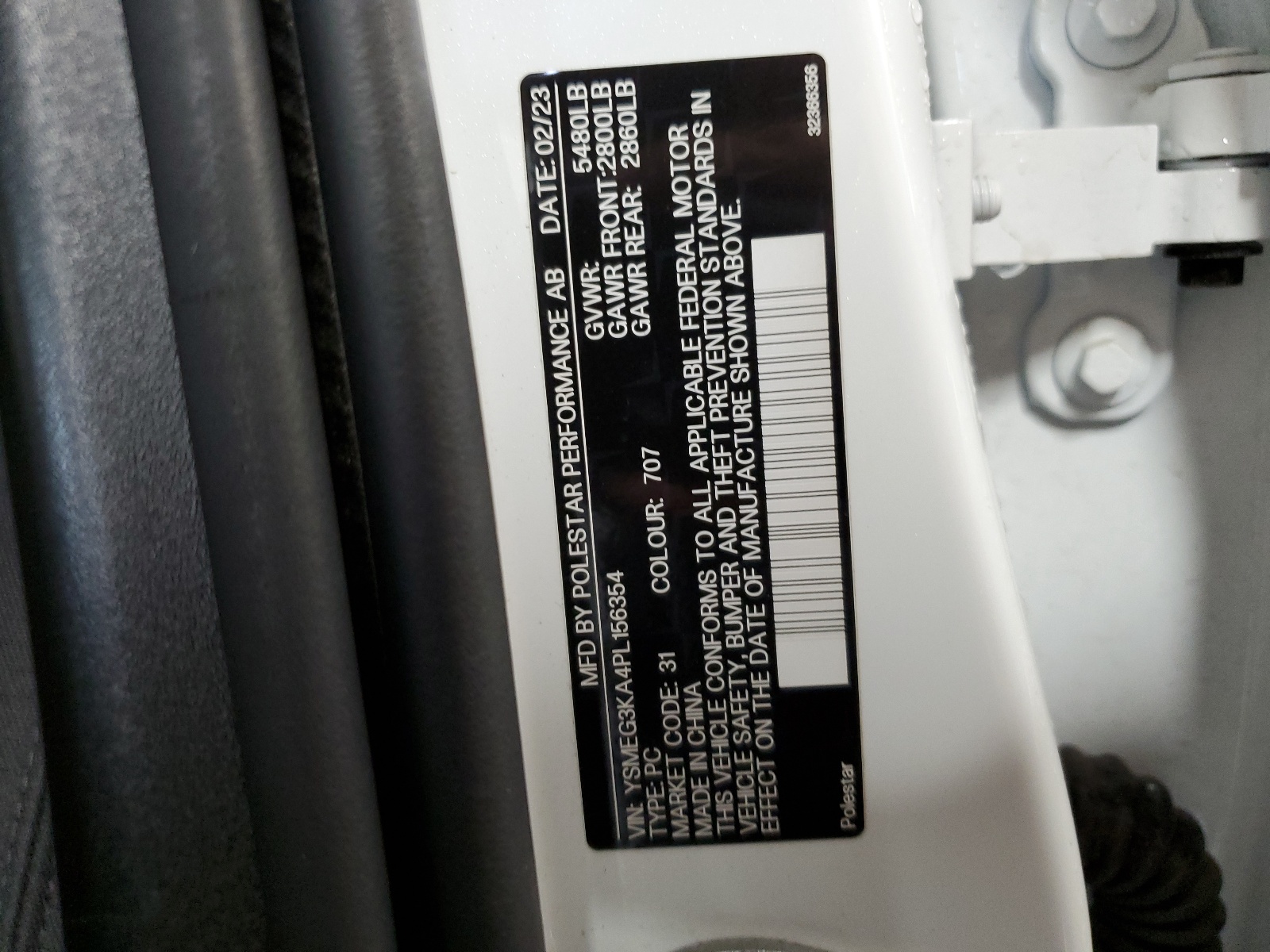 YSMEG3KA4PL156354 2023 Polestar 2