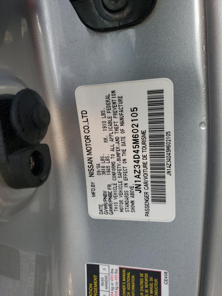 2005 Nissan 350Z Coupe VIN: JN1AZ34D45M602105 Lot: 64523824