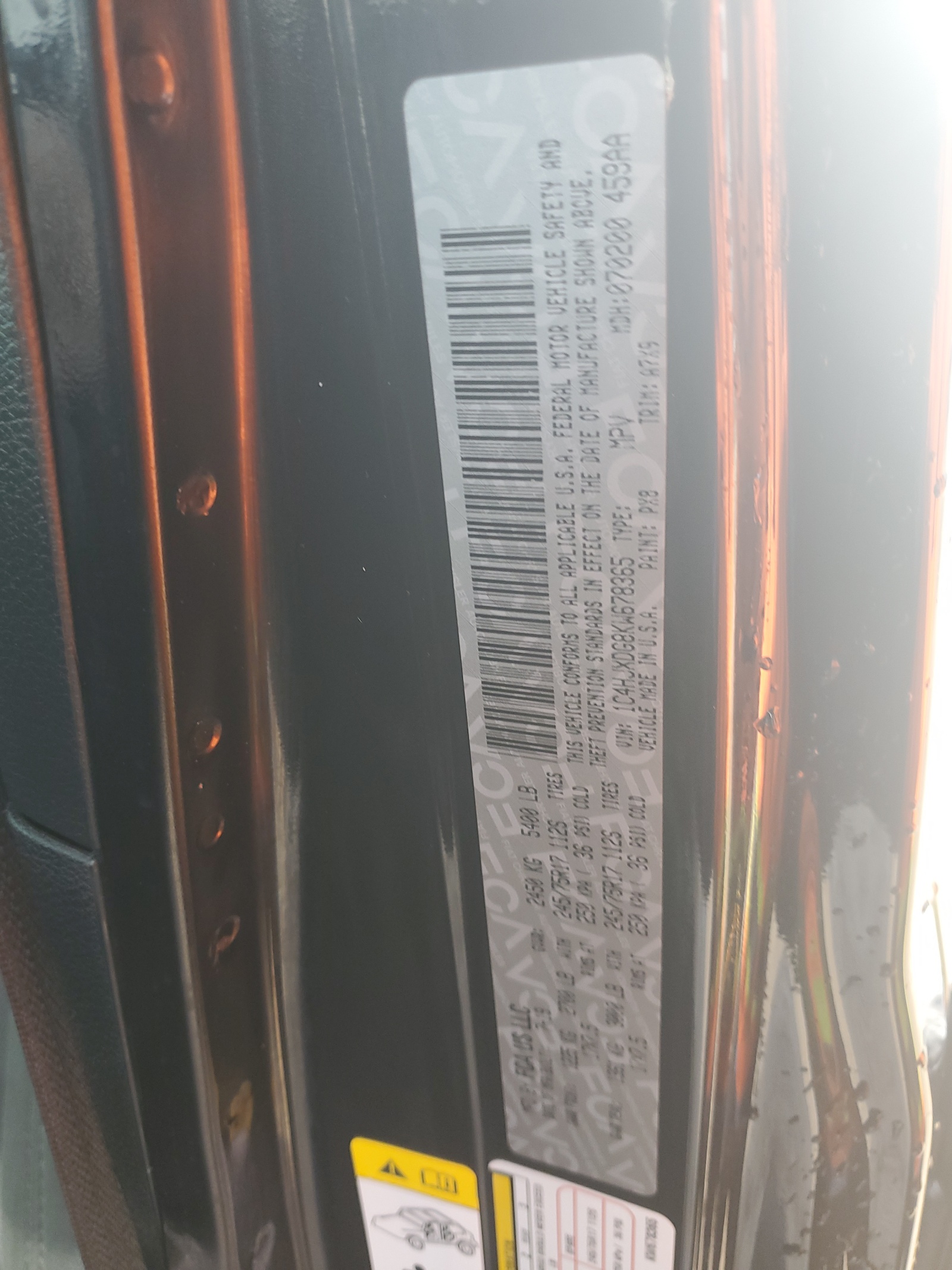 1C4HJXDG8KW678365 2019 Jeep Wrangler Unlimited Sport