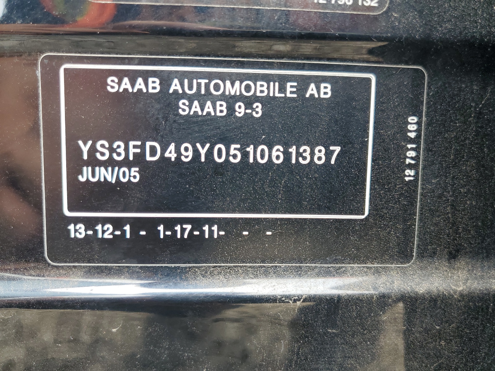 YS3FD49Y051061387 2005 Saab 9-3 Arc