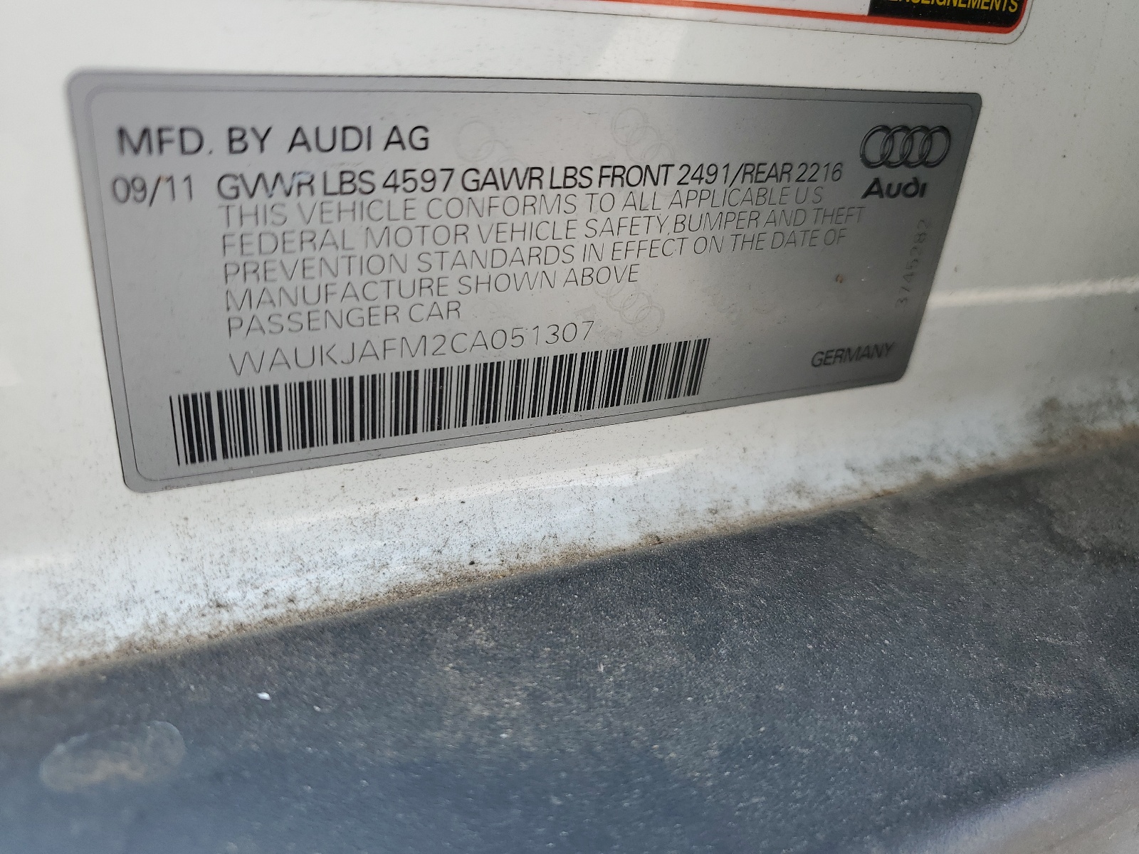 WAUKJAFM2CA051307 2012 Audi A3 Premium Plus