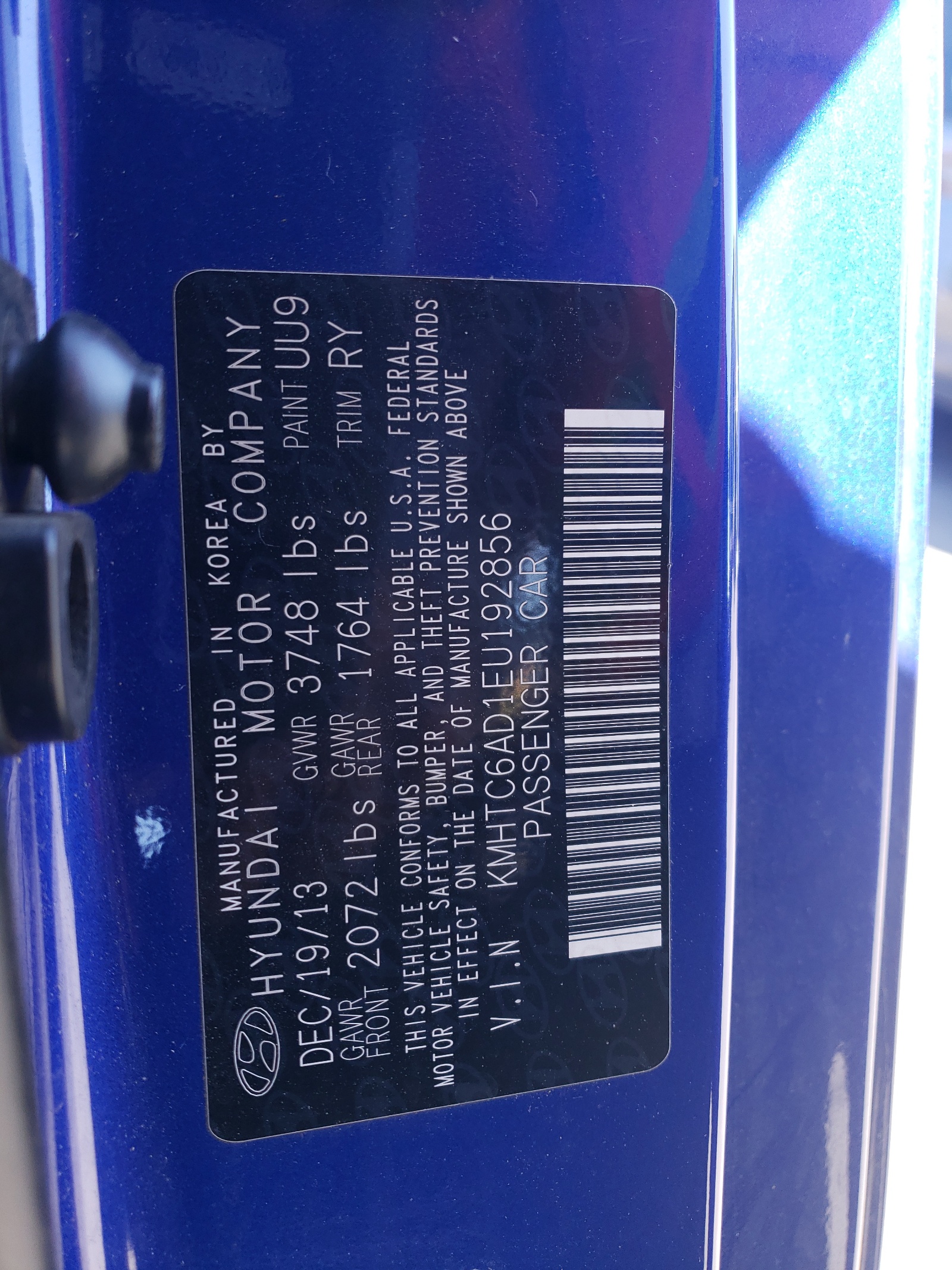 KMHTC6AD1EU192856 2014 Hyundai Veloster