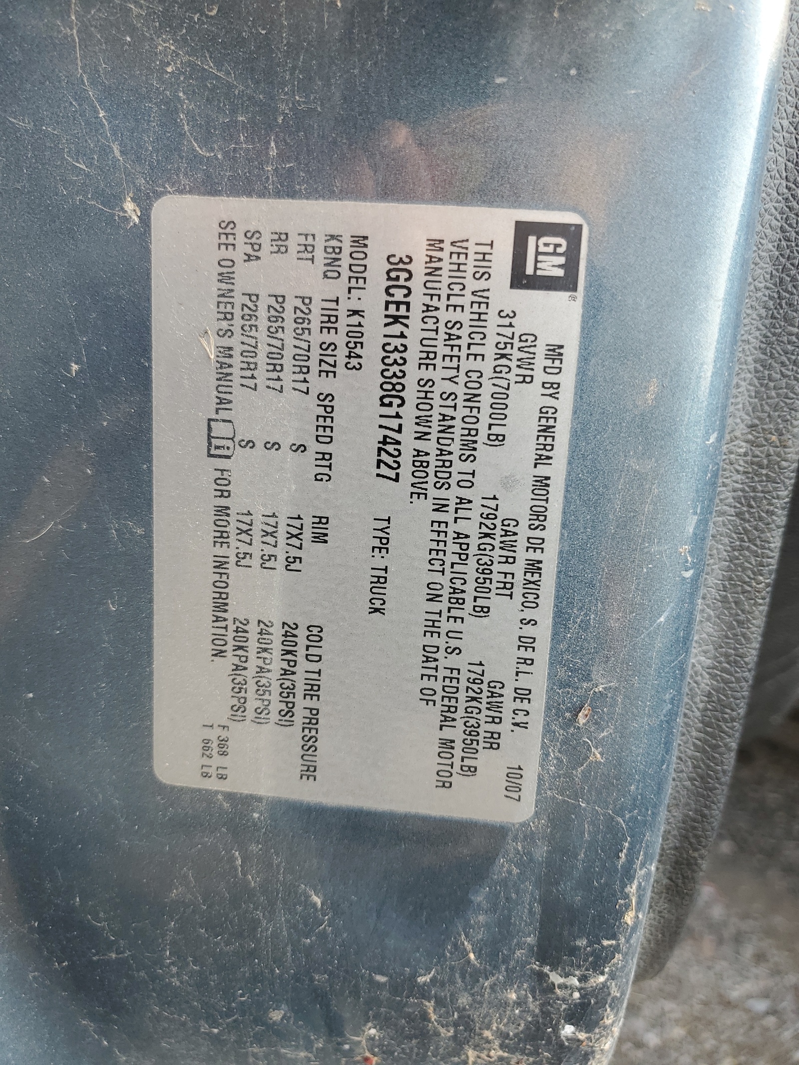 3GCEK13338G174227 2008 Chevrolet Silverado K1500