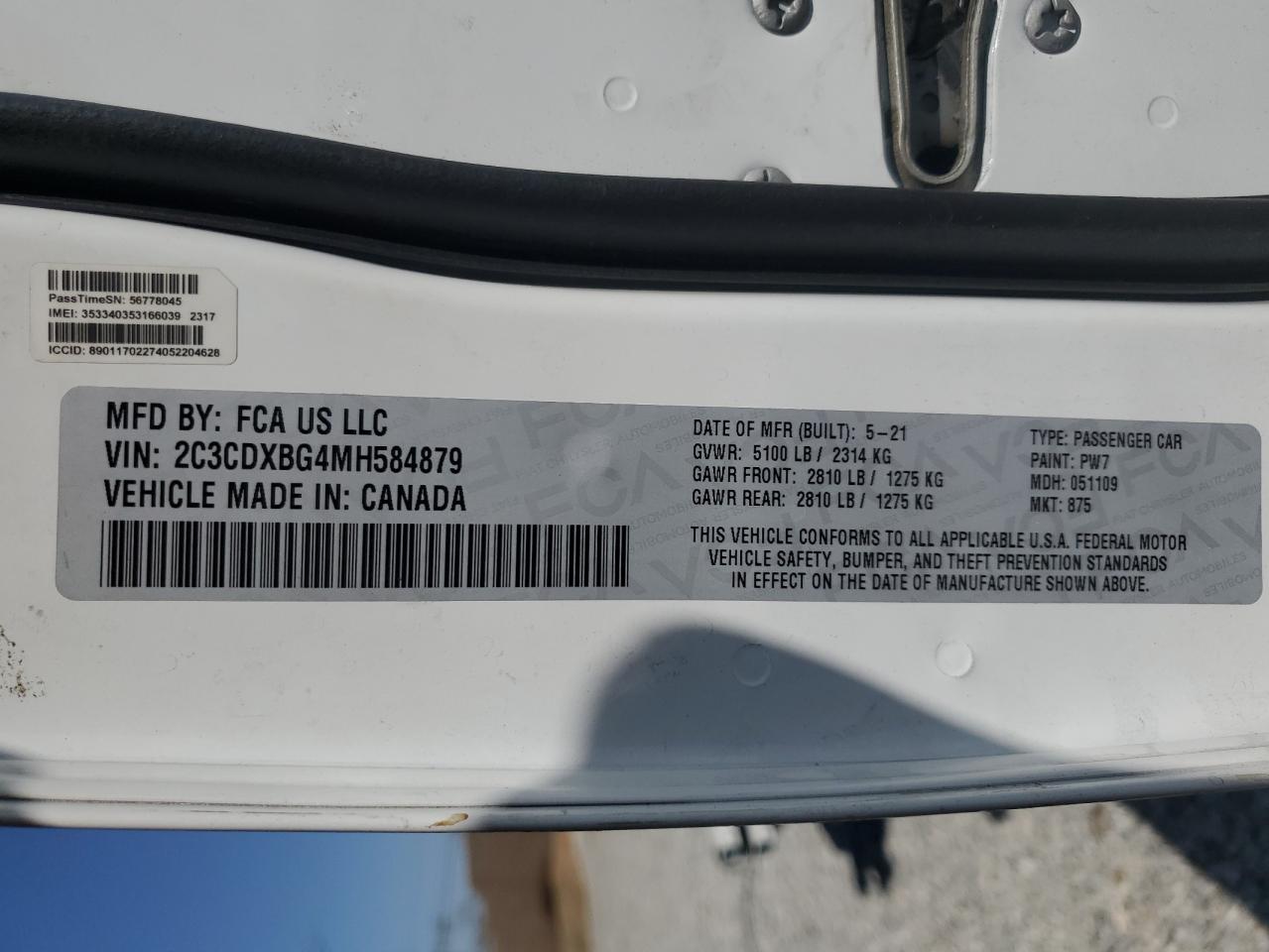 2C3CDXBG4MH584879 2021 DODGE CHARGER - Image 15