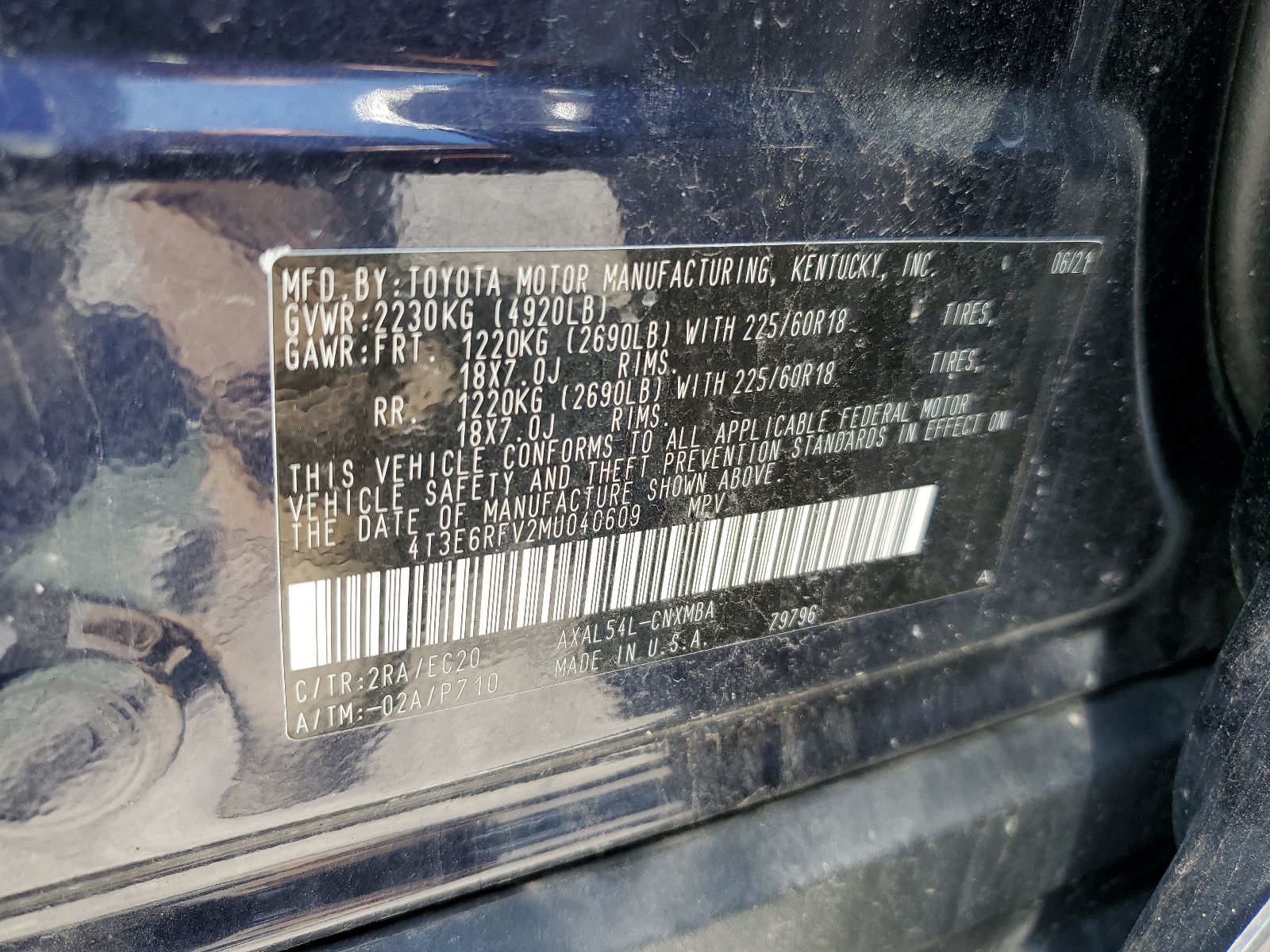 4T3E6RFV2MU040609 2021 Toyota Rav4 Xse