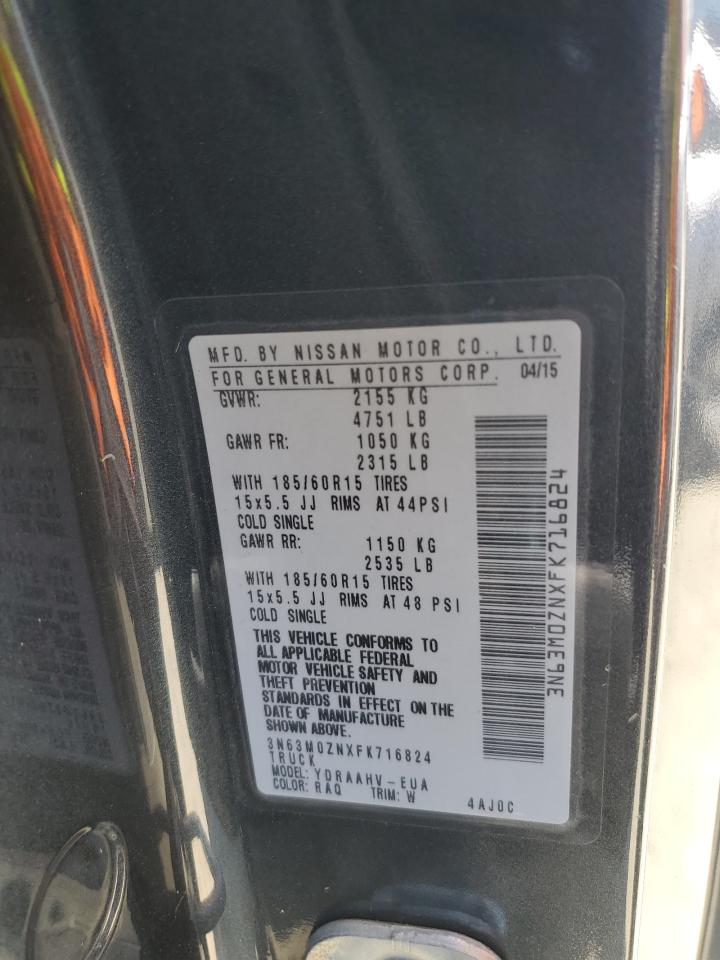 2015 Chevrolet City Express Lt VIN: 3N63M0ZNXFK716824 Lot: 64004244