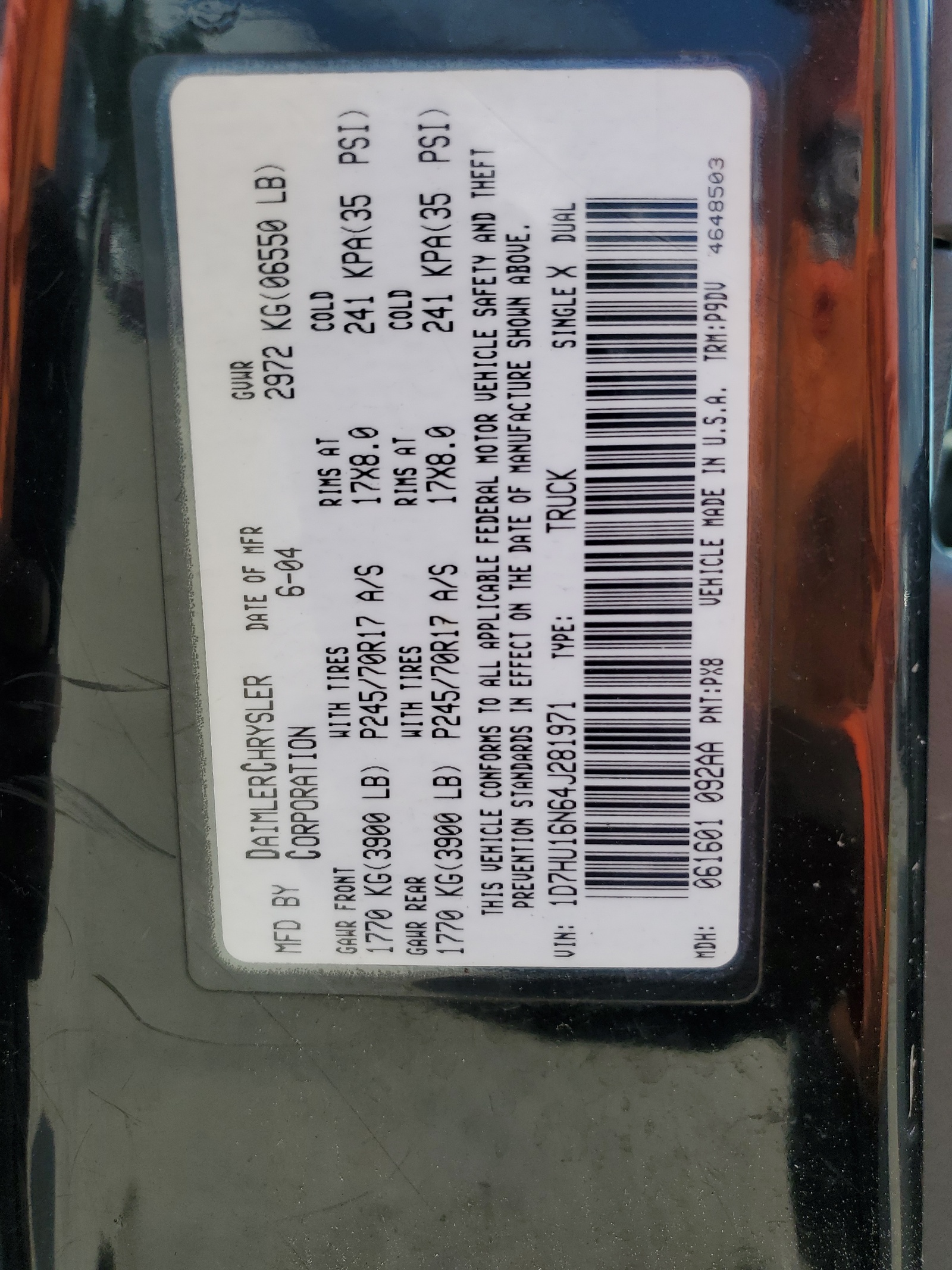 1D7HU16N64J281971 2004 Dodge Ram 1500 St