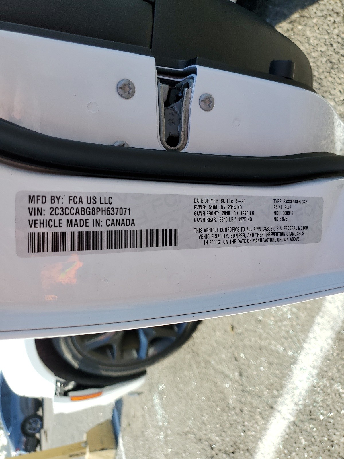 2C3CCABG8PH637071 2023 Chrysler 300 S