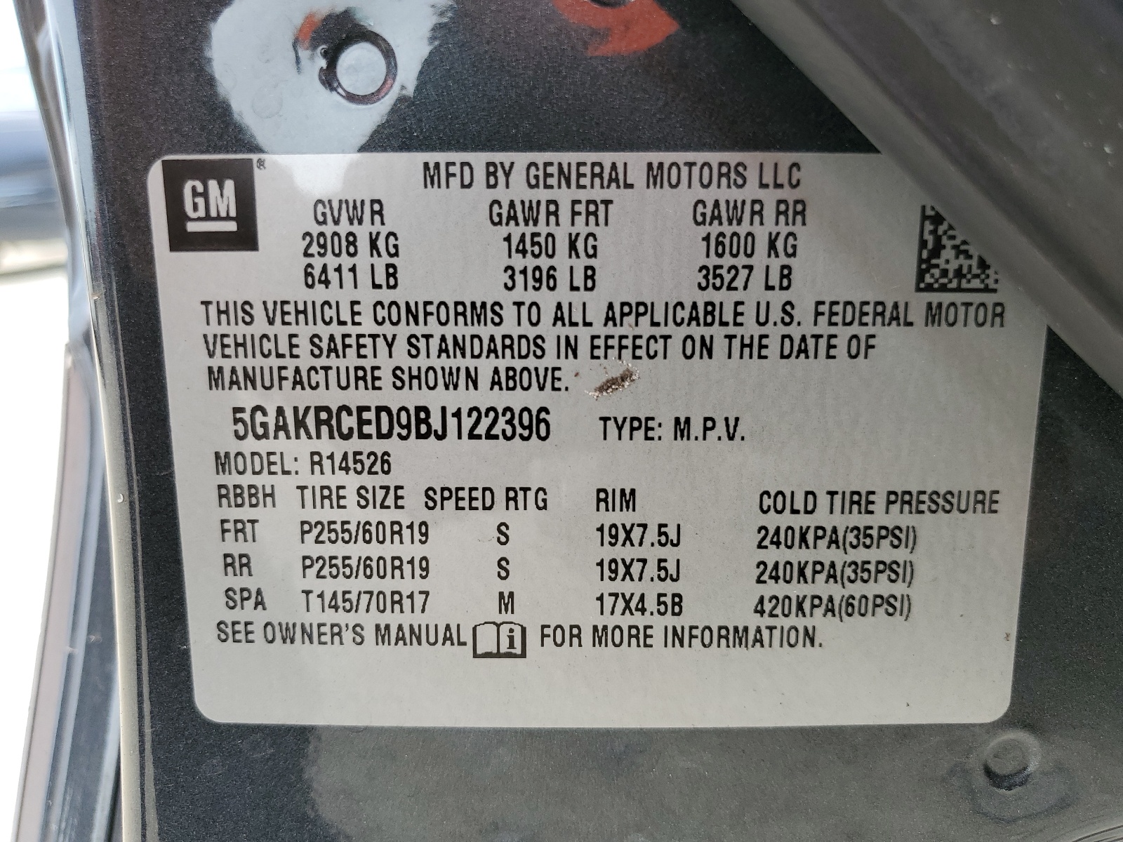 5GAKRCED9BJ122396 2011 Buick Enclave Cxl