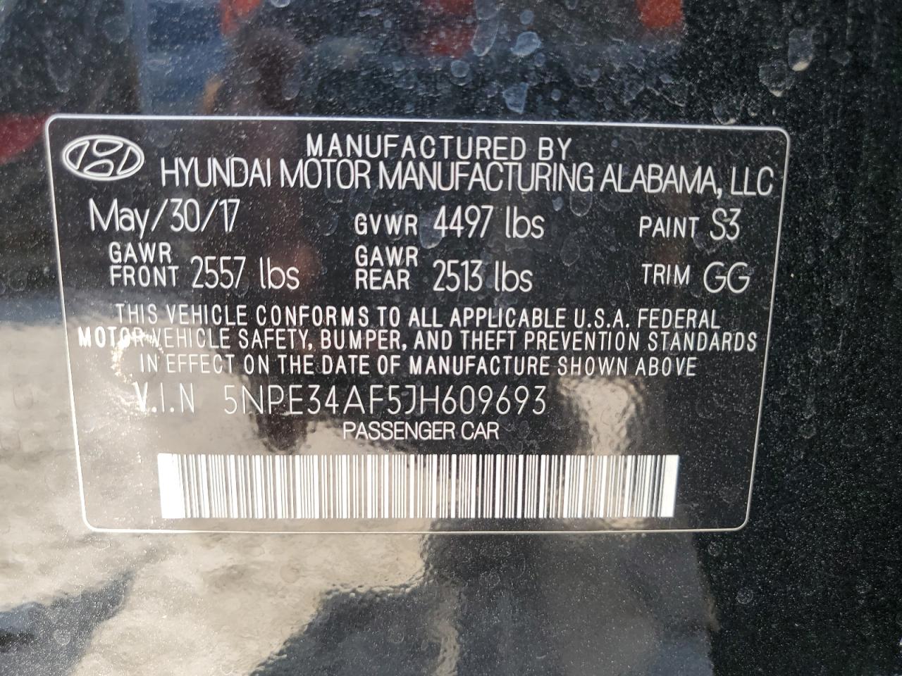 5NPE34AF5JH609693 2018 Hyundai Sonata Sport