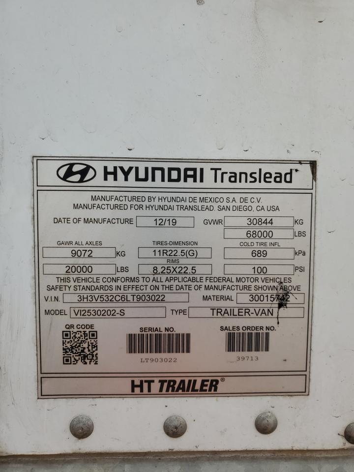 3H3V532C6LT903022 2020 Hyundai Trailer