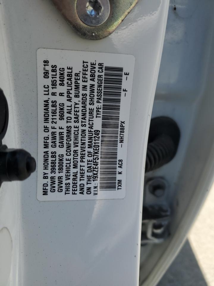 2019 Honda Insight Ex VIN: 19XZE4F57KE011249 Lot: 63888704