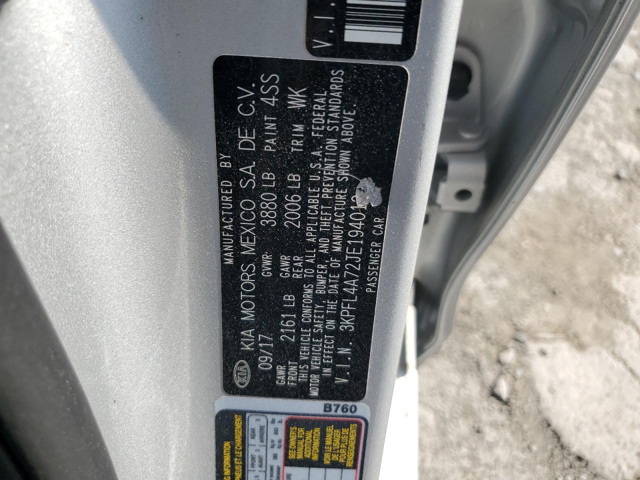 2018 Kia Forte Lx VIN: 3KPFL4A72JE194012 Lot: 63332854