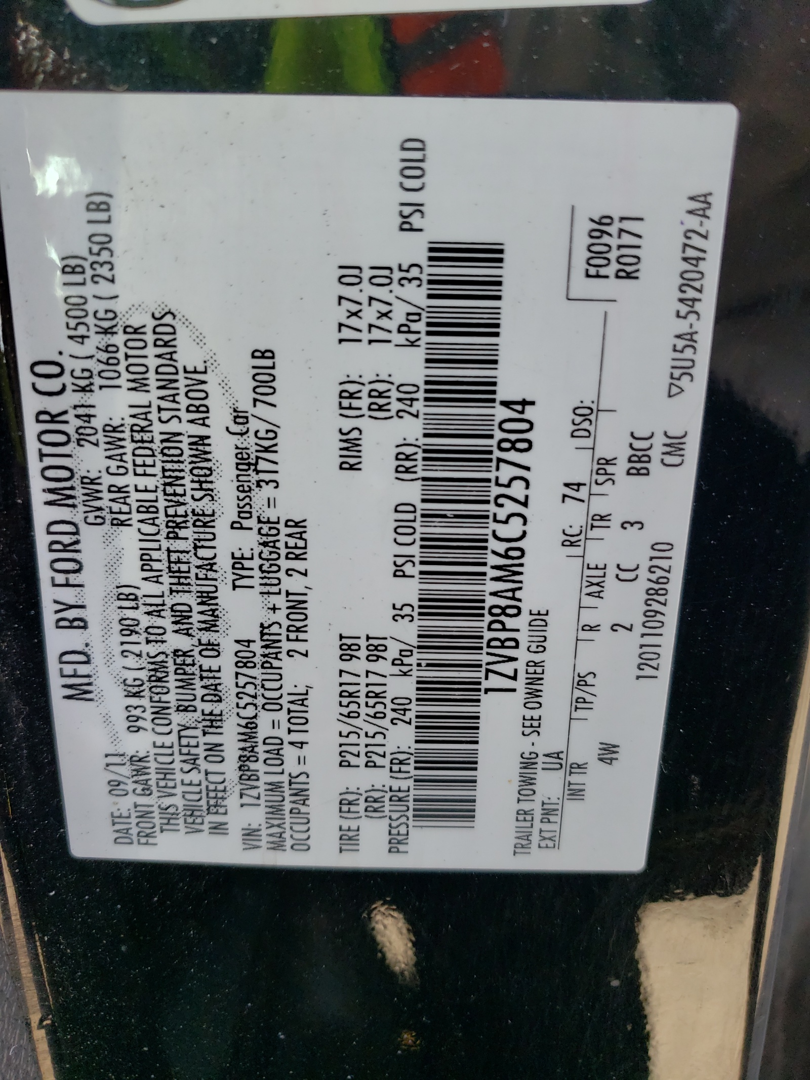 1ZVBP8AM6C5257804 2012 Ford Mustang