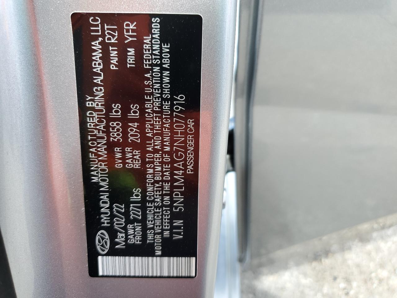 2022 Hyundai Elantra Sel VIN: 5NPLM4AG7NH077916 Lot: 61635744