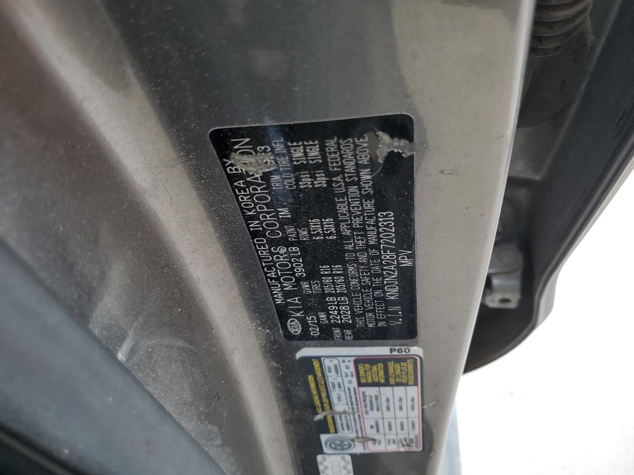 2015 Kia Soul VIN: KNDJN2A28F7202313 Lot: 64491524