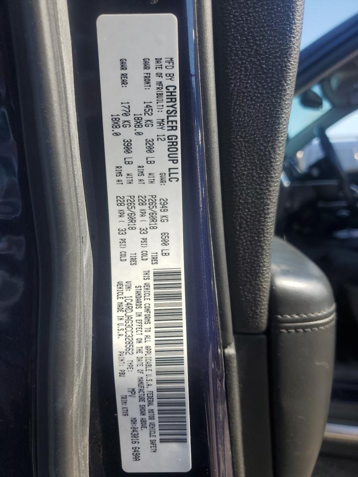 2012 Dodge Durango Sxt VIN: 1C4RDJAG3CC328562 Lot: 60730954