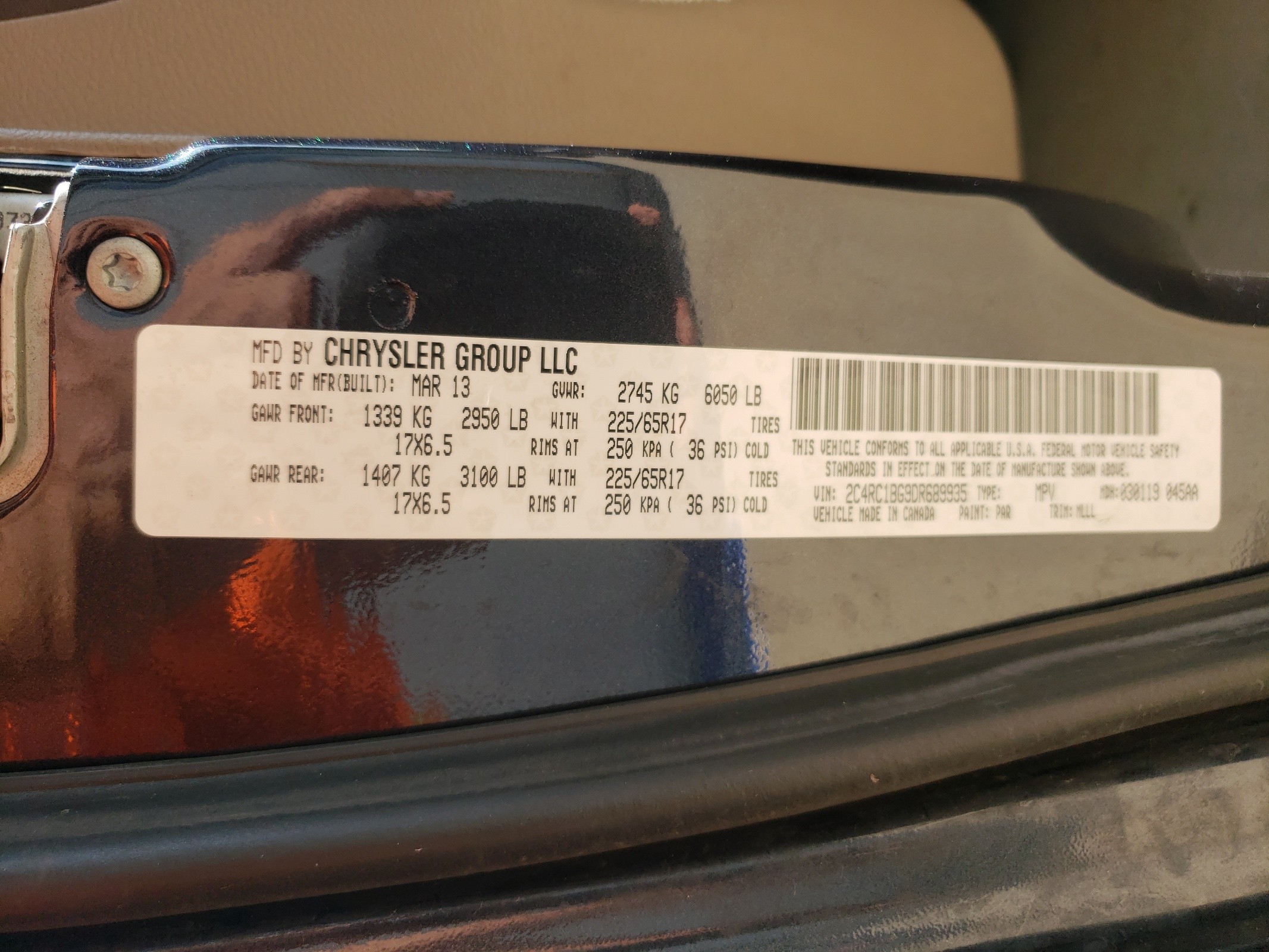 2C4RC1BG9DR689935 2013 Chrysler Town & Country Touring