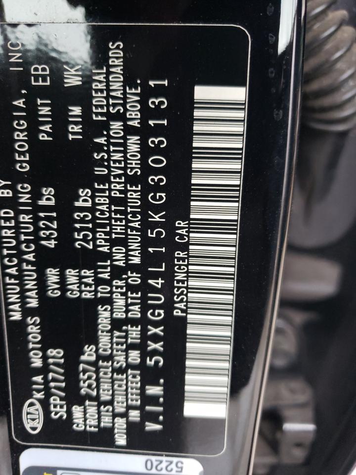 2019 Kia Optima Ex VIN: 5XXGU4L15KG303131 Lot: 63687954