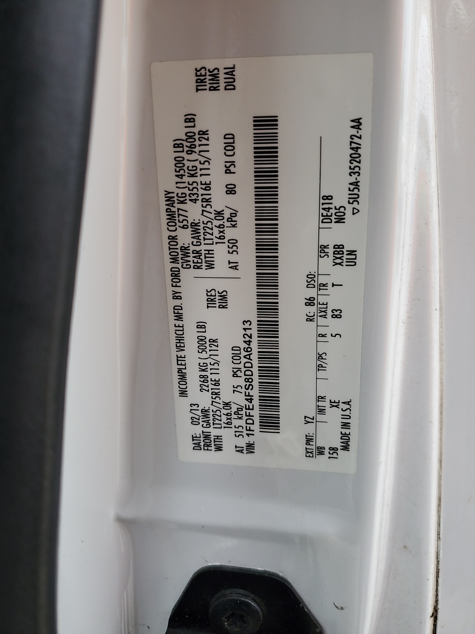 1FDFE4FS8DDA64213 2013 Ford Econoline E450 Super Duty Cutaway Van