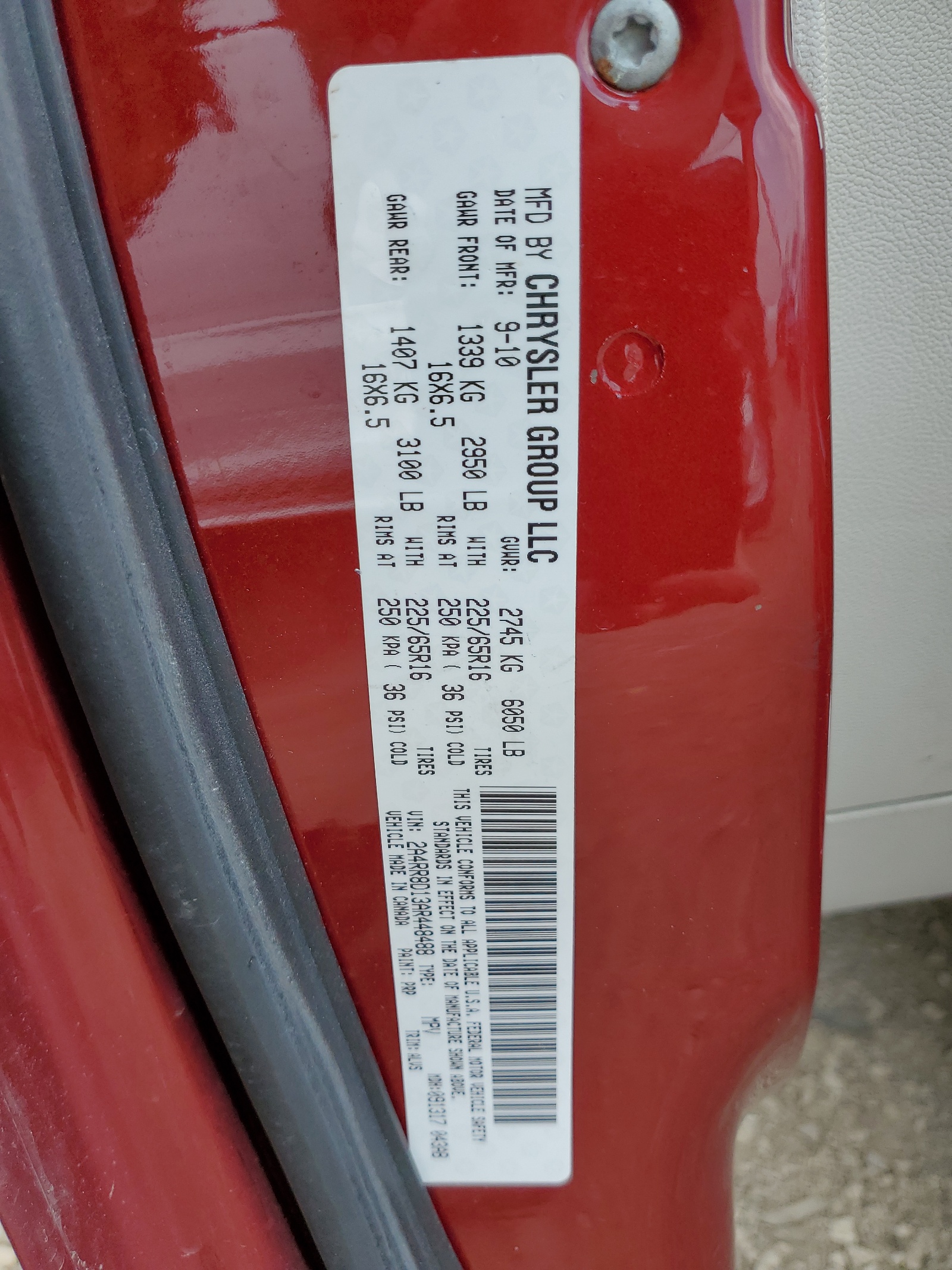 2A4RR8D13AR448488 2010 Chrysler Town & Country Touring Plus