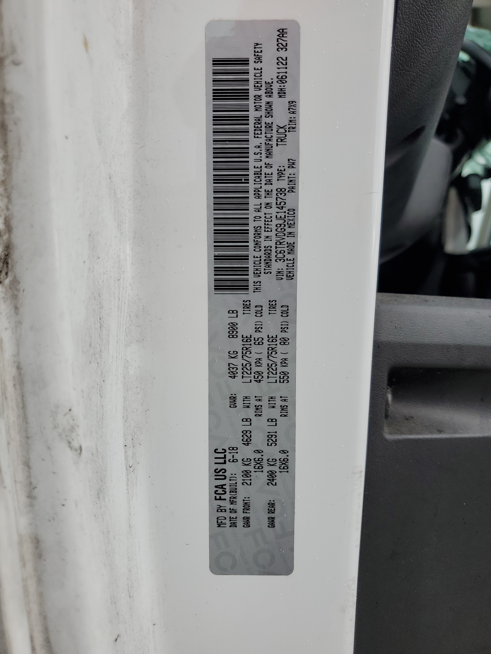 3C6TRVDG9JE145738 2018 Ram Promaster 2500 2500 High