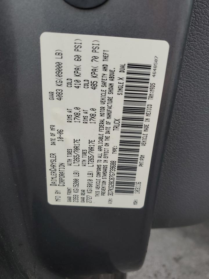 2007 Dodge Ram 2500 St VIN: 3D7KS28C87G739688 Lot: 64873204