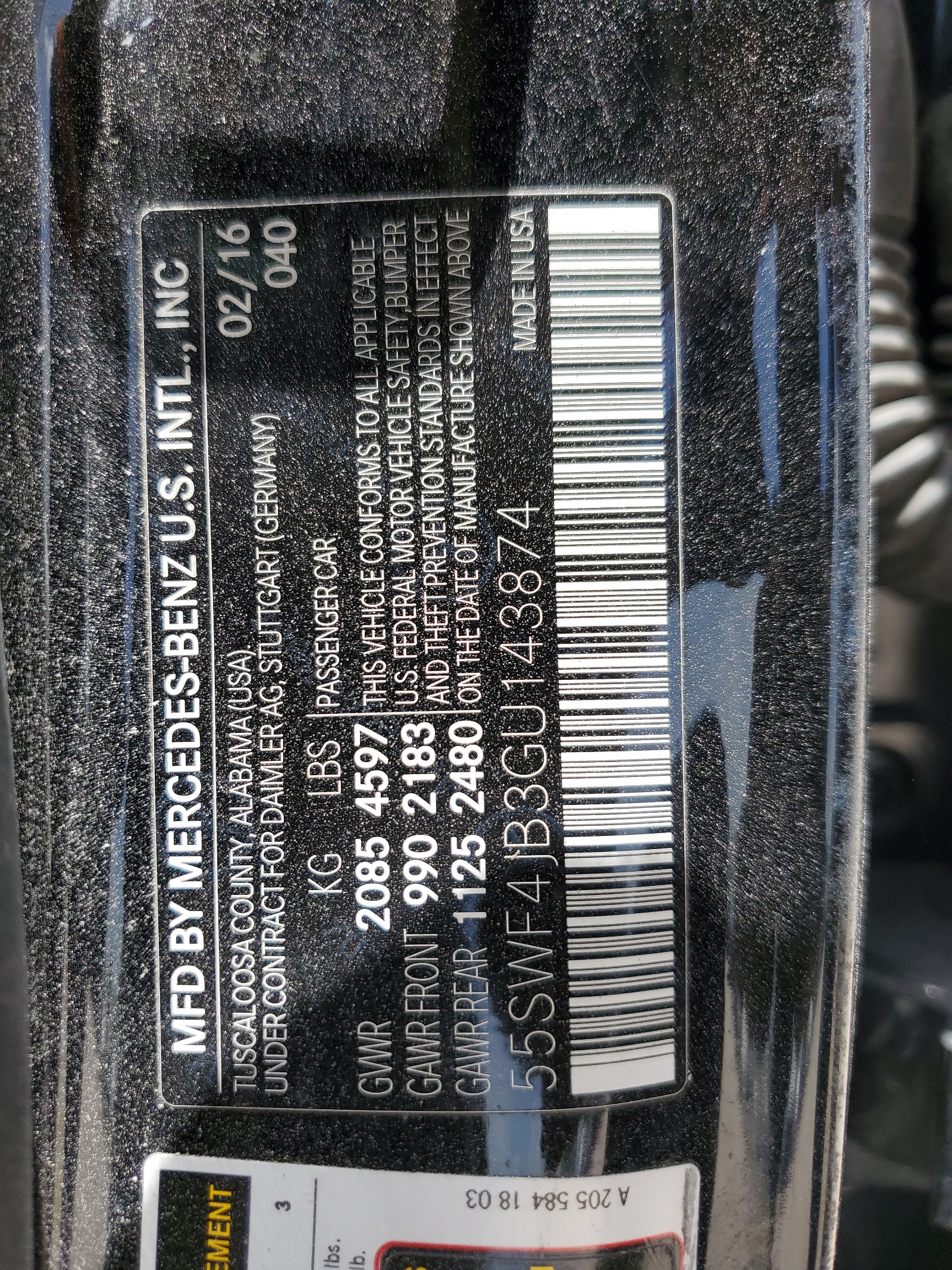 55SWF4JB3GU143874 2016 Mercedes-Benz C 300