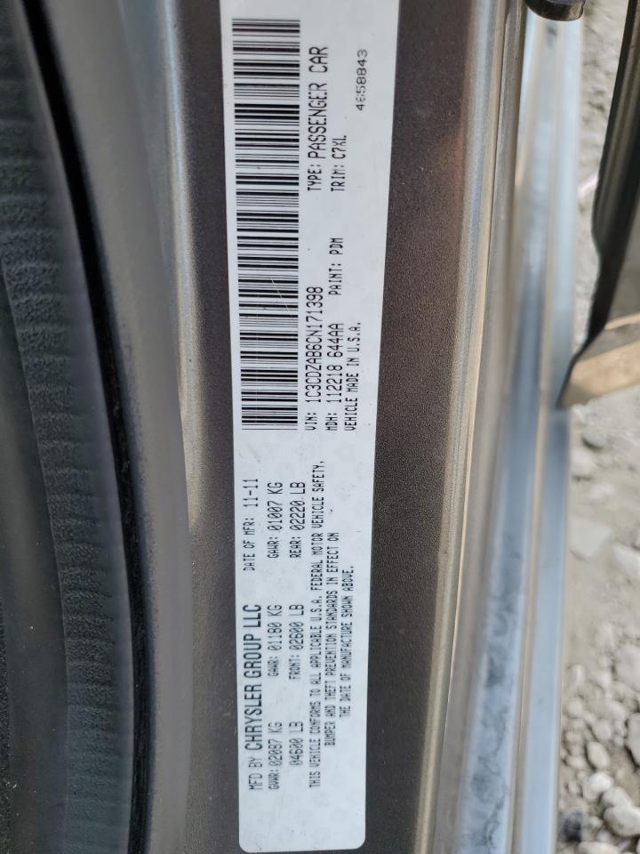 2012 Dodge Avenger Se VIN: 1C3CDZAB6CN171398 Lot: 64195624