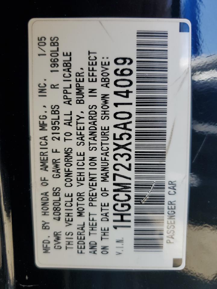 2005 Honda Accord Lx VIN: 1HGCM723X5A014069 Lot: 64084744