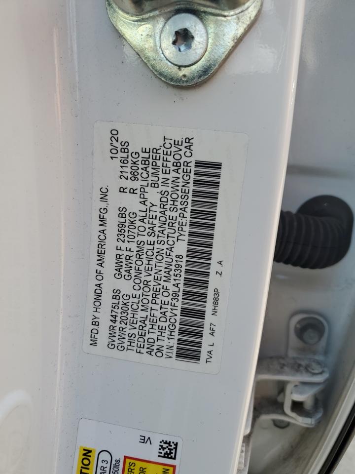 1HGCV1F39LA153918 2020 HONDA ACCORD - Image 12