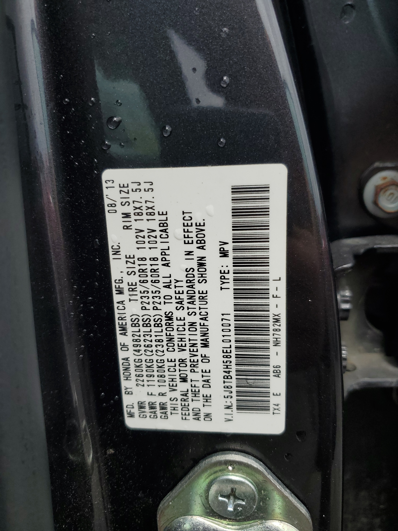 5J8TB4H58EL010071 2014 Acura Rdx Technology