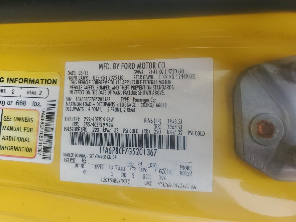 1FA6P8CF7G5201367 2016 Ford Mustang Gt