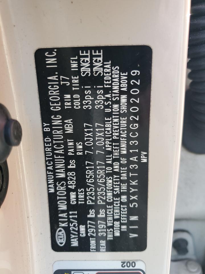 2012 Kia Sorento Base VIN: 5XYKT3A13CG202029 Lot: 61333514