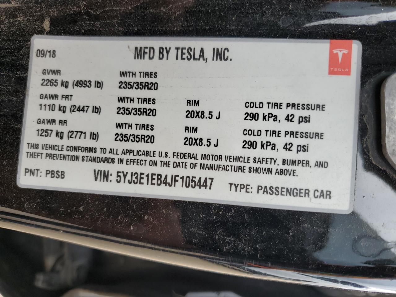 5YJ3E1EB4JF105447 2018 TESLA MODEL 3 - Image 14