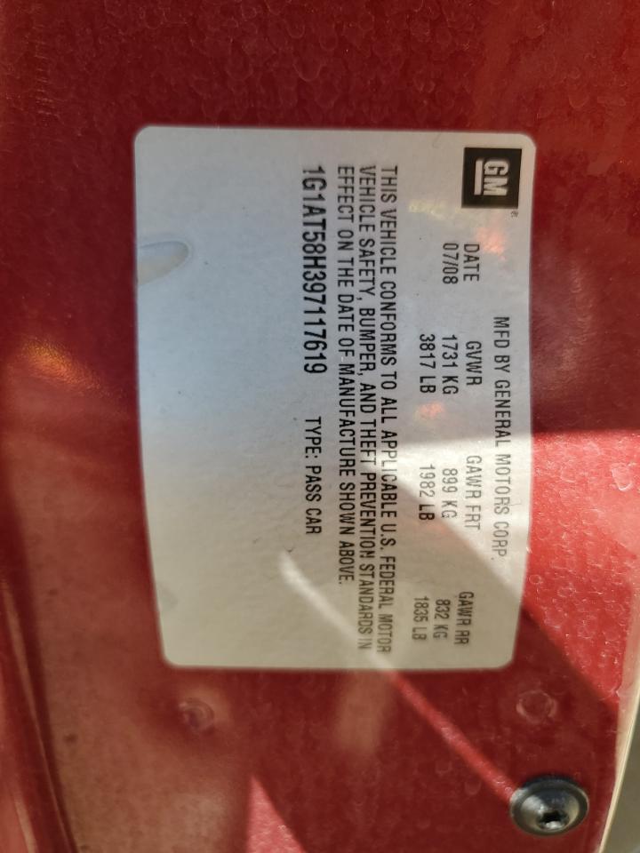 2009 Chevrolet Cobalt Lt VIN: 1G1AT58H397117619 Lot: 63936164