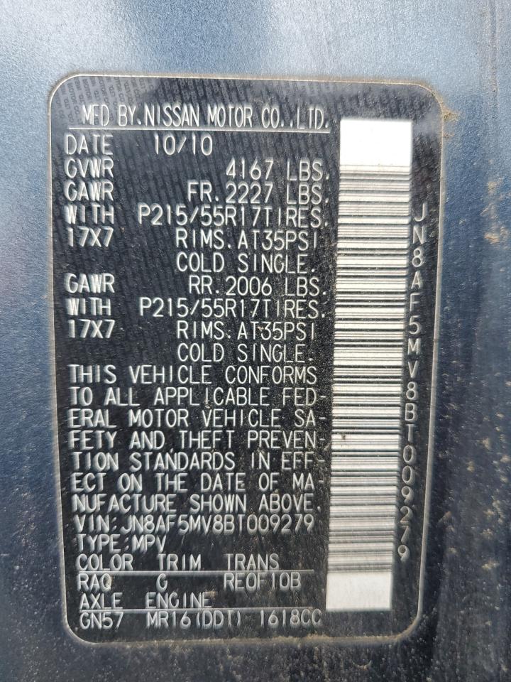 2011 Nissan Juke S VIN: JN8AF5MV8BT009279 Lot: 61816754