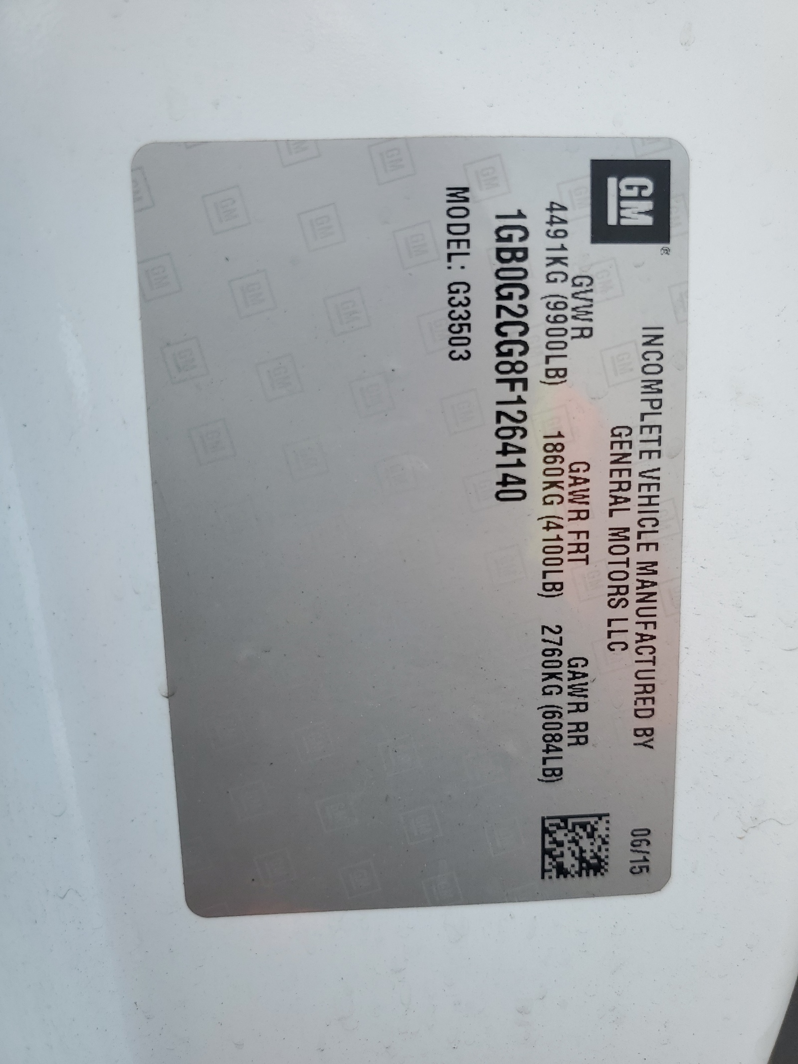 1GB0G2CG8F1264140 2015 Chevrolet Express G3500