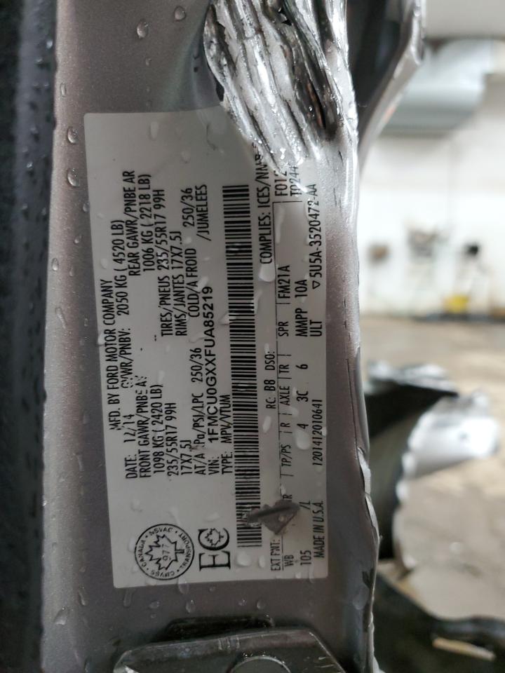 2015 Ford Escape Se VIN: 1FMCU0GXXFUA85219 Lot: 61394334