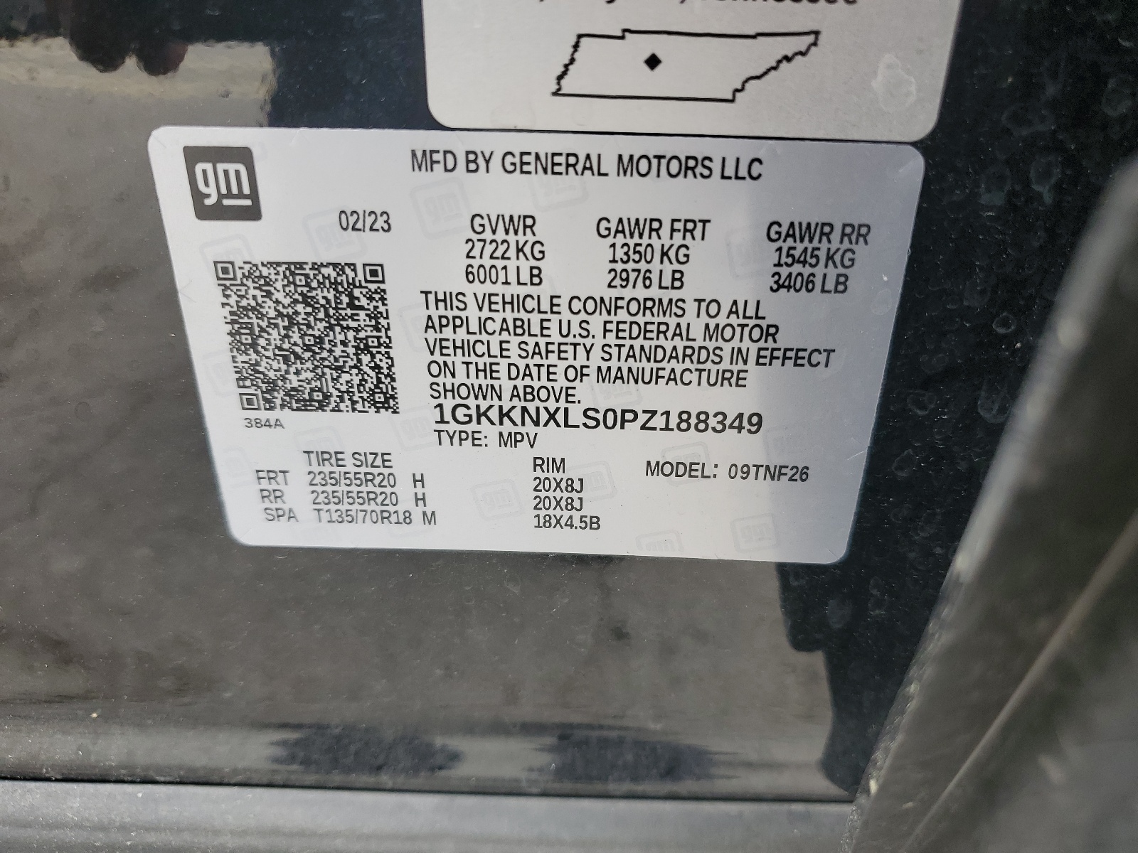 1GKKNXLS0PZ188349 2023 GMC Acadia Denali