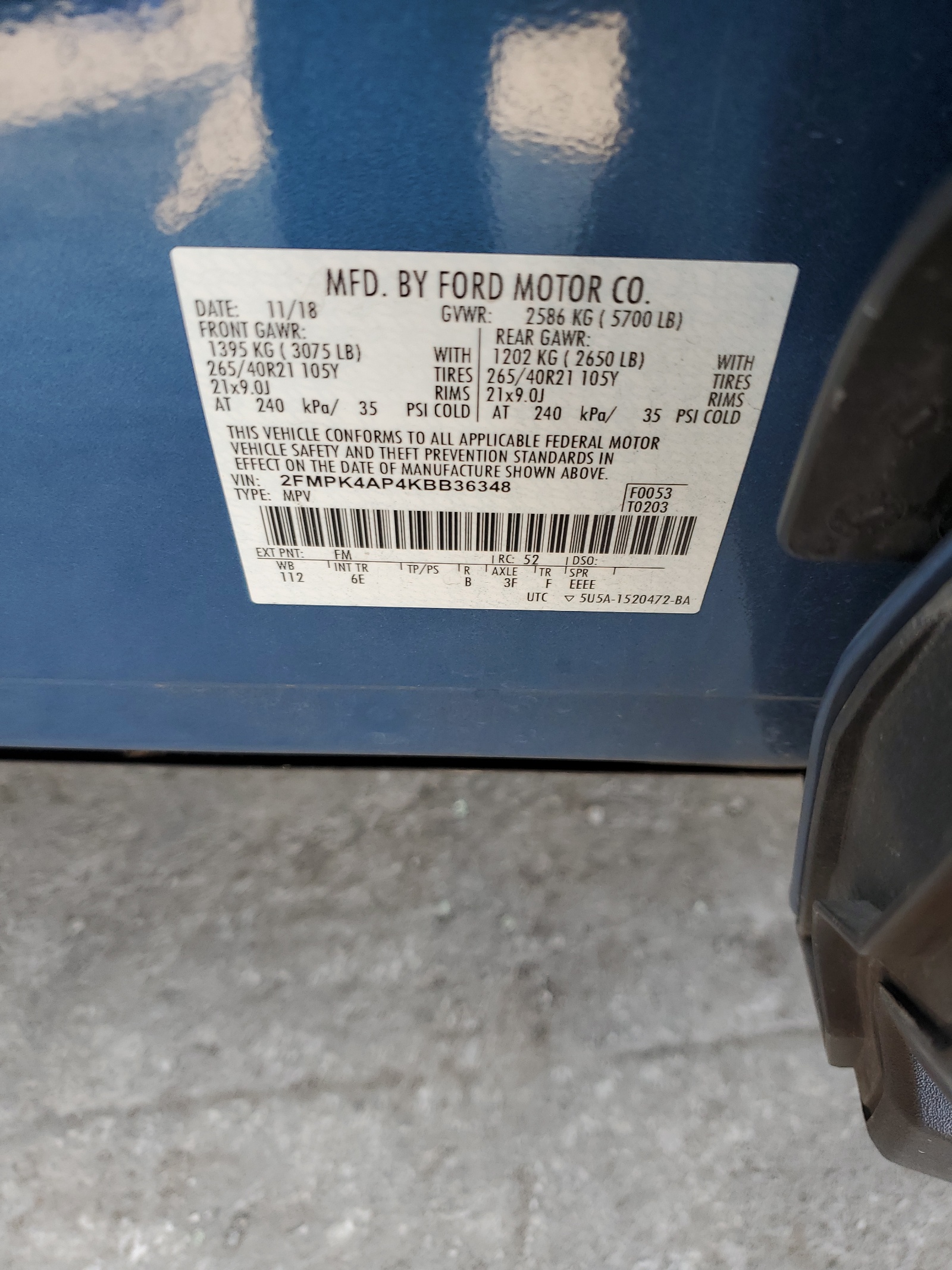 2FMPK4AP4KBB36348 2019 Ford Edge St