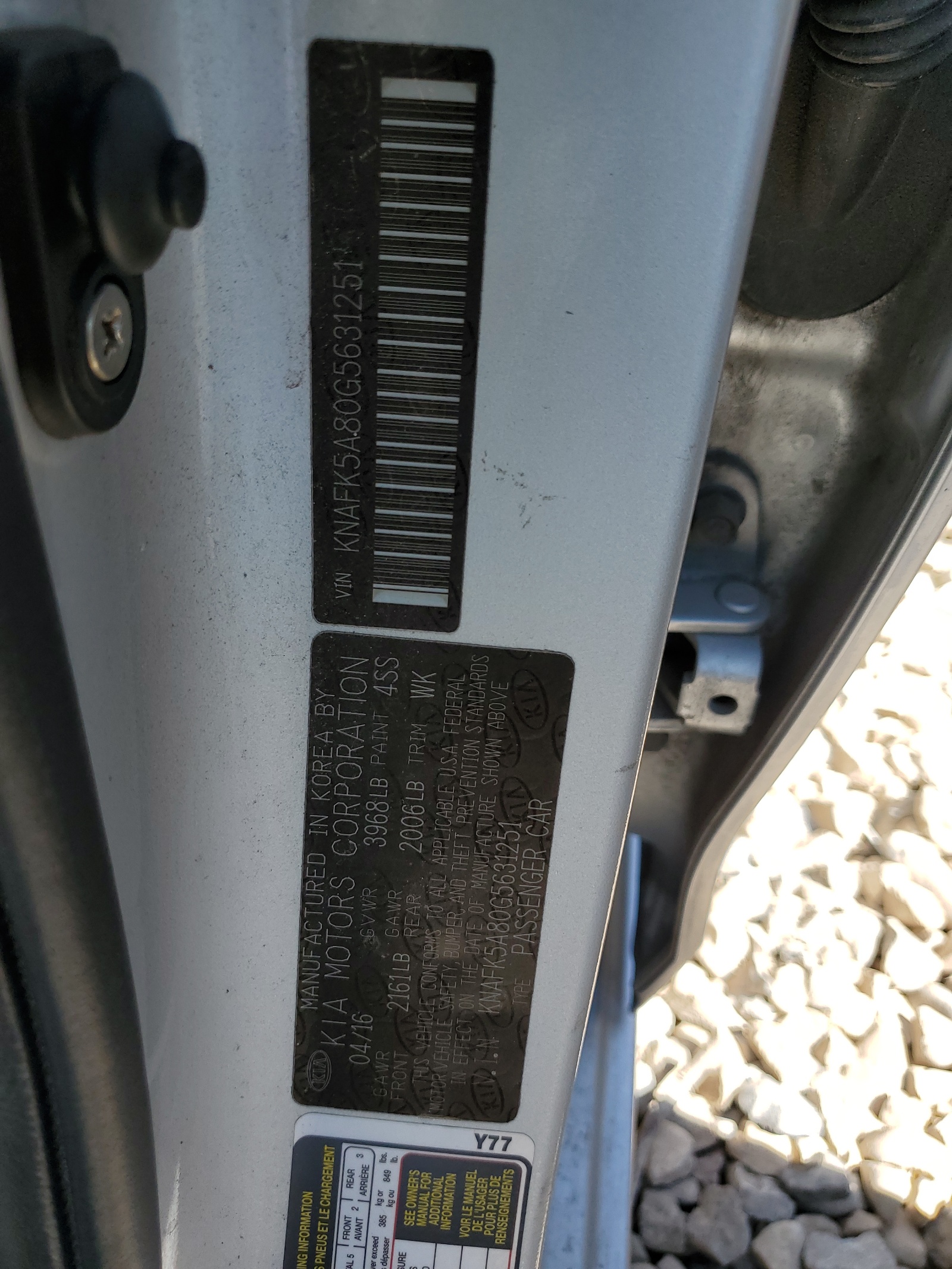 KNAFK5A80G5631251 2016 Kia Forte Lx